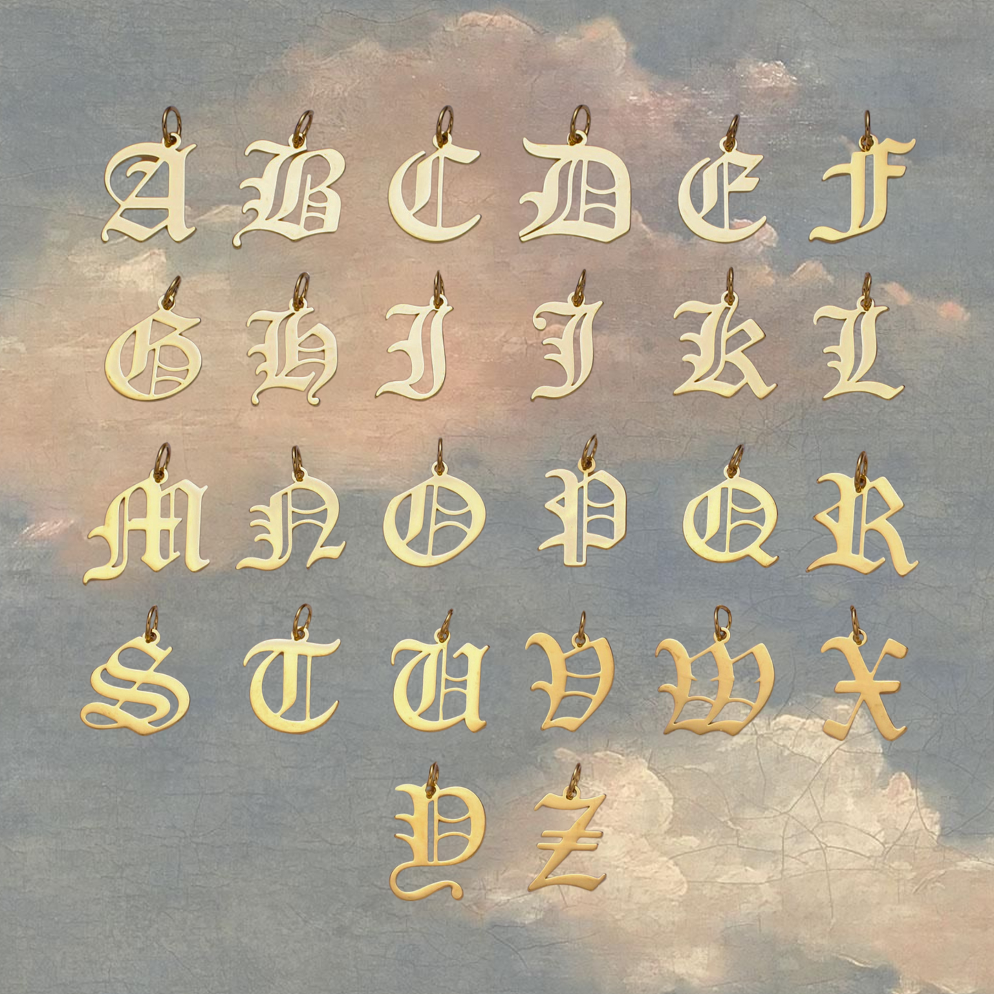 Gold-filled Gothic Initial Charm