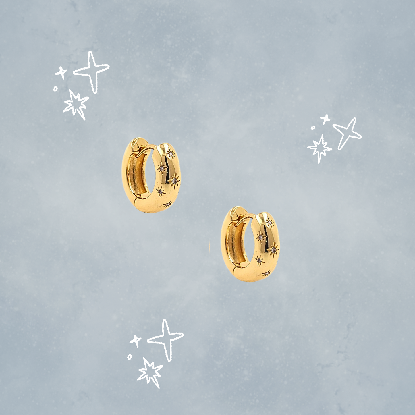 Starry Night Huggie Hoops